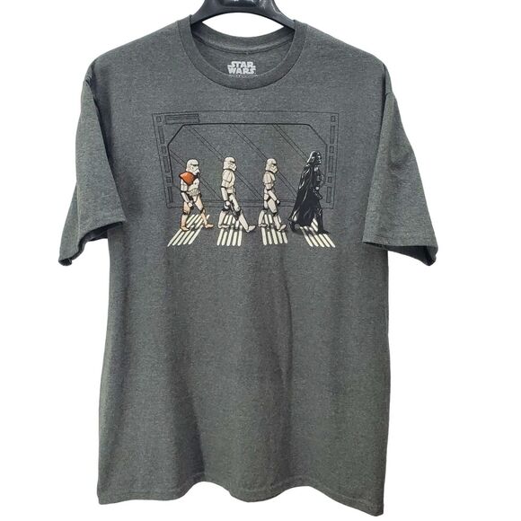 Star Wars Storm Troopers Mens XL T-Shirt Tee Gray Darth Vader Mad Engine Casual - Picture 2 of 7